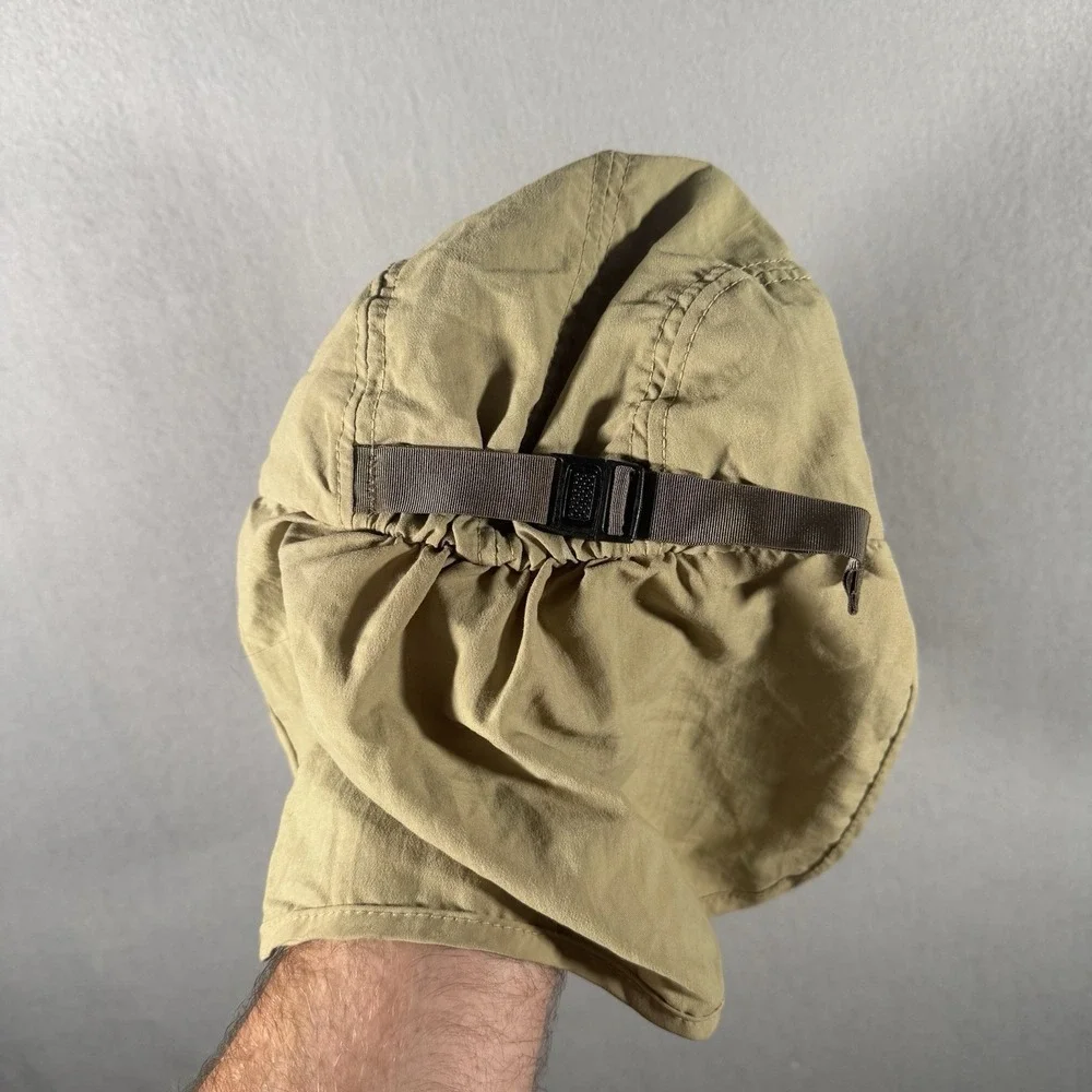 Vintage Patagonia Spoonbill Bimini Hat Cap Neck Flap Khaki Beige SMALL USA